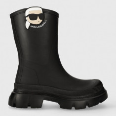 Karl Lagerfeld cizme TREKKA RAIN NFT femei, culoarea negru, KL43567