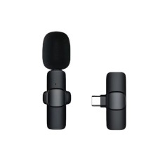 Microfon lavaliera wireless, flippy, 1 microfon si 1 receptor tip c, autonomie 1-3h, bluetooth 5.0, 70db, baterie 50 mah, negru