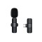 Microfon lavaliera wireless, flippy, 1 microfon si 1 receptor tip c, autonomie 1-3h, bluetooth 5.0, 70db, baterie 50 mah, negru