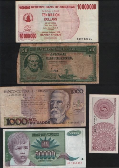 Set 5 bancnote de prin lume adunate (cele din imagini) #50