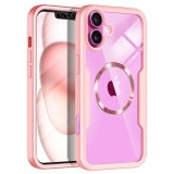 Husa Techsuit 360 Magsafe pentru iPhone 16 Plus, Policarbonat TPU, Roz, Antisoc, Transparenta