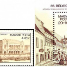 Ungaria 1983 - ziua marcii postale, serie+colita neuzata
