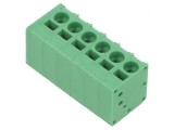 Regletă conexiuni PCB 90&deg; 5mm 6 piste 20A