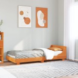 VidaXL Cadru pat fără saltea, maro ceruit, 100x200 cm, lemn masiv pin