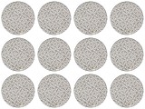 Set farfurii 12 piese, Portelan, Bej cu Model Negru, diametru 26.5 cm