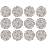 Set farfurii 12 piese, Portelan, Bej cu Model Negru, diametru 26.5 cm