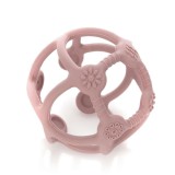 Jucarie pentru dentitie 2in1 din silicon roz pentru bebelusi 0+ luni Reer