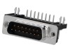 Conector D-Sub 15 pini THT 90 deg Amphenol, tata, placare aur, bronz-fosfor