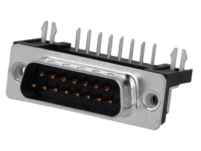 Conector D-Sub 15 pini THT 90&deg;