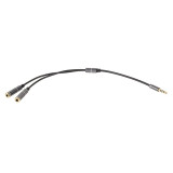 Cablu adaptor stereo, 2 x 3.5 mm, 20 cm, Negru, General