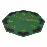 Masă poker pliabilă &icirc;n două părți, 8 jucători, octogonal Verde