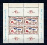 Franta 1964 - Philatec, cosmonautica, bloc de 4 cu viniete, neuzat