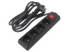 Prelungitor 4 Prize PVC Negru 3m 16A