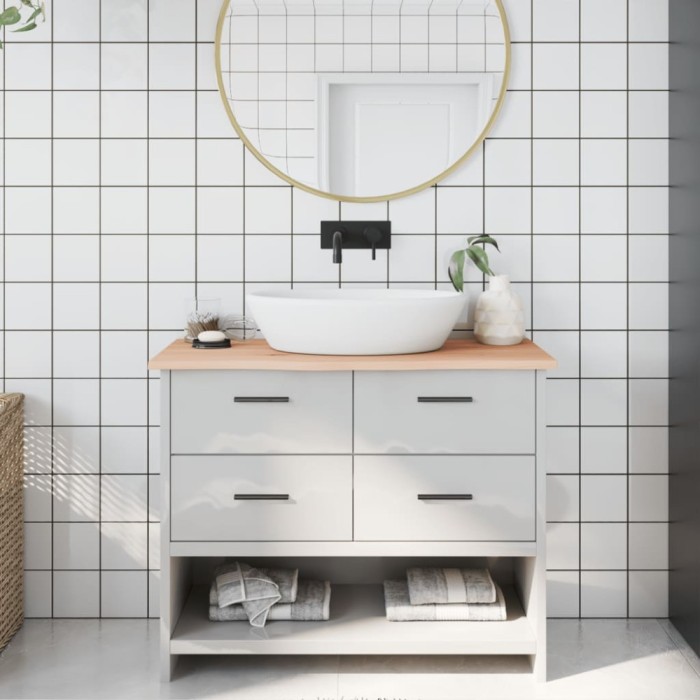 vidaXL Blat de baie, 100x40x2 cm, lemn masiv netratat