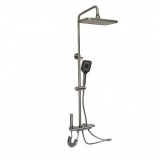 Set dus multifunctional cu termostat, afisaj digital temperatura apa, 4 functii de curgere a apei, pipa cada, dus dreptunghiular, dus de mana, dus bid