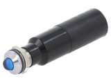 Lampă LED convexă albastră 230VAC &Oslash;8mm IP67 75mcd