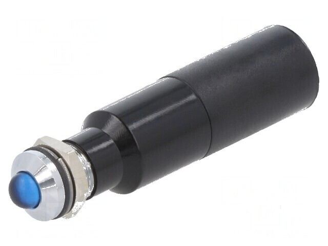 Lampă LED convexă albastră 230VAC &Oslash;8mm IP67 75mcd