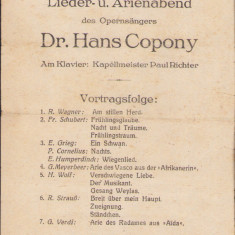 HST A2015 Afiș anii 1910 concert Brașov Hans Copony și Paul Richter