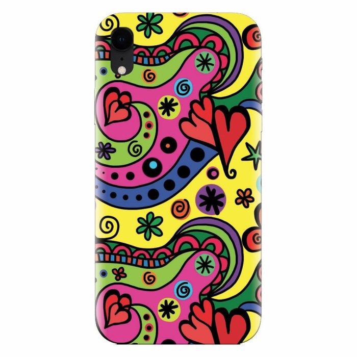 Husa silicon pentru Apple Iphone XR, Heart Color