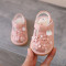 Sandalute roz cu piuitoare - Floricele (Marime Disponibila: 6-9 luni (Marimea