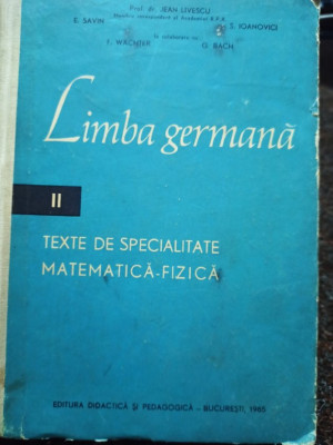 Jean Livescu - Limba germana, vol. II (editia 1965) foto