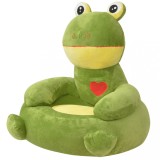 VidaXL Scaun pentru copii &icirc;n formă de broască din pluș verde