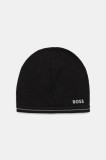 BOSS Green pălărie din amestec de l&acirc;nă culoarea negru, 50550255