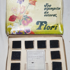 STAMPILE DE COLORAT cu Flori - Jucarie Joc vechi de colectie anul 1977