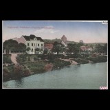 Carte poștală veche Oradea &ndash; Malul Crisului cu Biserica Baptista &ndash; 1915