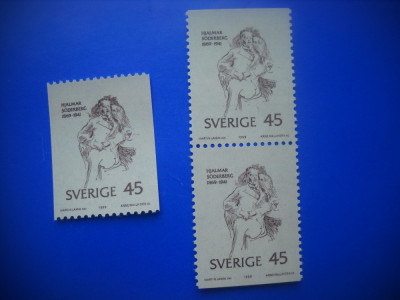 HOPCT TIMBRE SUEDIA MNH 1177 SCRIITORUL SODEBERG-VARIANTE-3 VAL 1969-NESTAMPILAT foto