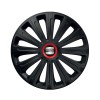 Set 4 capace roti Negre Cu Inel Rosu Trend R14 pentru gama auto Seat, Autohelix MSA