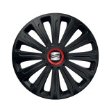 Cumpara ieftin Set 4 capace roti Negre Cu Inel Rosu Trend R14 pentru gama auto Seat, Autohelix MSA