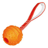 Jucărie c&acirc;ine - minge pe funie, portocalie, 7 x 29cm