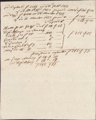 A326 Chitanță olografă, 1823, &amp;icirc;n limba latină foto