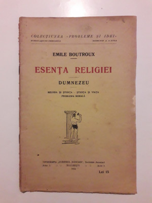 Esenta religiei - Emile Boutroux 1924 / R3S foto