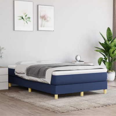 vidaXL Cadru de pat, albastru, 120 x 200 cm, material textil foto
