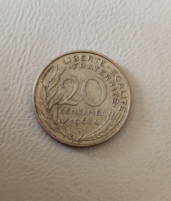 Franța - 20 Centimes (1963) - monedă s357 foto