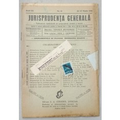 JURISPRUDENTA GENERALA , PUBLICATIUNE SAPTAMANALA DE JURISPRUDENTA REZUMATA ROMANA SI STREINA , NR.10 , 1942