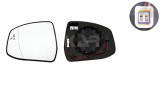 Geam oglinda exterioara cu suport fixare Ford Focus 3, 12.2010-11.2014; Focus 3, 10.2014-; Mondeo (Ba7), 09.2010-02.2015, Stanga, incalzita; geam asf