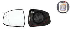 Geam oglinda exterioara cu suport fixare Ford Focus 3, 12.2010-11.2014; Focus 3, 10.2014-; Mondeo (Ba7), 09.2010-02.2015, Stanga, incalzita; geam asf
