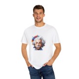 Tricou Albert Einstein, pentru pasionati fizica, barbati, alb, marimea M