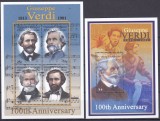 DB1 Pictura Grenada Martinica Compozitori Giuseppe Verdi 100 Ani MS + SS MNH, Nestampilat