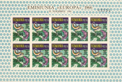 Spania/Romania, Exil rom., em. a XLIII-a, Europa, coala mica, nedant., 1966, MNH foto
