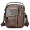 Geanta barbati, BUSY LDY&amp;GTM&reg; Hemlock, piele naturala, de umar si de mana, buzunar rapid smartphone, orificiu casti, maro