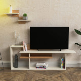 Comoda TV, Lagomood, Rode, 140x53.6x27.8 cm, Stejar alb