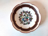 Farfurie vintage matal emailat ARTA Handmade in Austria Folk Art baiat si fata