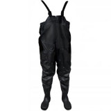 Pantaloni, cu pieptar, salopeta, pentru pescuit, cu bretele ajustabile, cizme, marimea 42, negru, Malatec GartenVIP DiyLine
