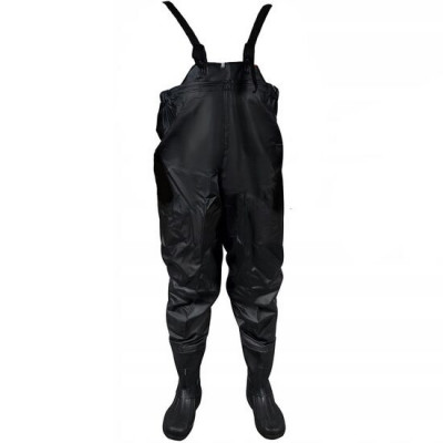 Pantaloni, cu pieptar, salopeta, pentru pescuit, cu bretele ajustabile, cizme, marimea 42, negru, Malatec GartenVIP DiyLine foto