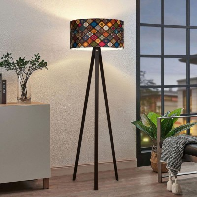 Lampa de podea Newport 140 cm 1 x E27 mdf pvc 20 W negru multicolor [lux.pro] HausGarden Leisure foto