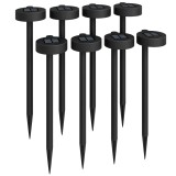 Outsunny Set 8 Lămpi de Exterior cu Energie Solară și Iluminare LED Negru | Aosom Romania